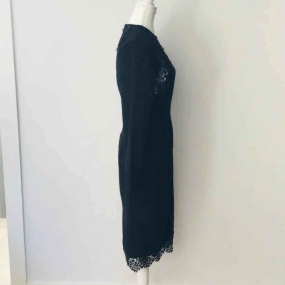 ZIMMERMANN size 1 (8/10) black lace fitted cocktail dress with long sleeves - Picture 8 of 9